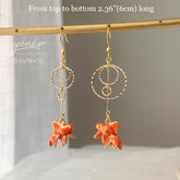 Goldfish and Bubble Dangle Earrings - fish earrings - Unique Dangle